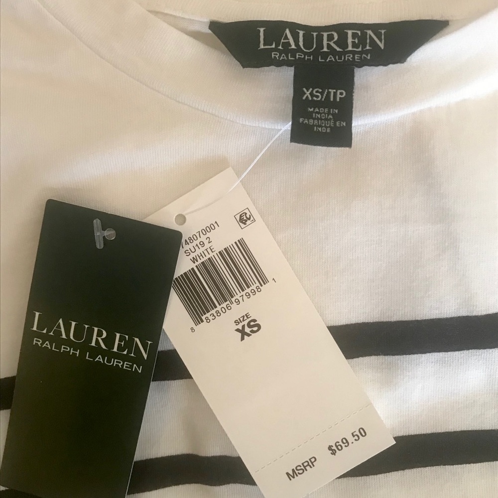 NWT Lauren By Ralph Women’s Striped Tee T-Shirt - Picture 4 of 4